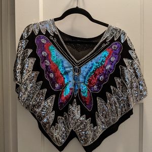 Forever 21 Sequin Butterfly Top